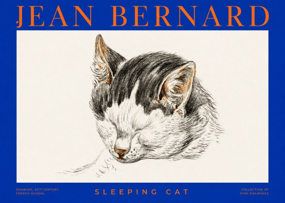 Jean Bernard Sleeping Cat V No2 - Poszter