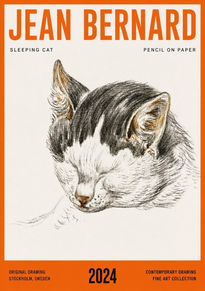 Jean Bernard Sleeping Cat V No4 - Poszter
