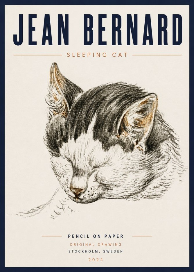 Jean Bernard Sleeping Cat V No5 - Poszter