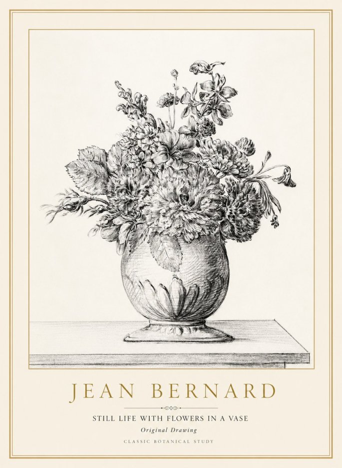 Jean Bernard Floral Composition in a Vase No2 - Poszter