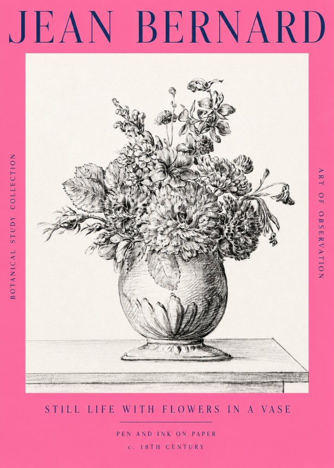 Jean Bernard Floral Composition in a Vase No3 - Poszter