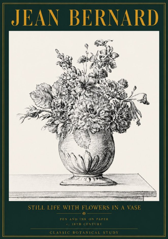 Jean Bernard Floral Composition in a Vase No4 - Poszter