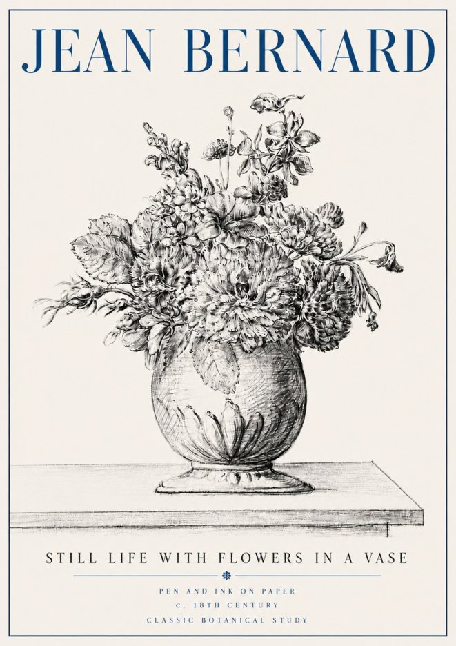 Jean Bernard Floral Composition in a Vase No6 - Poszter