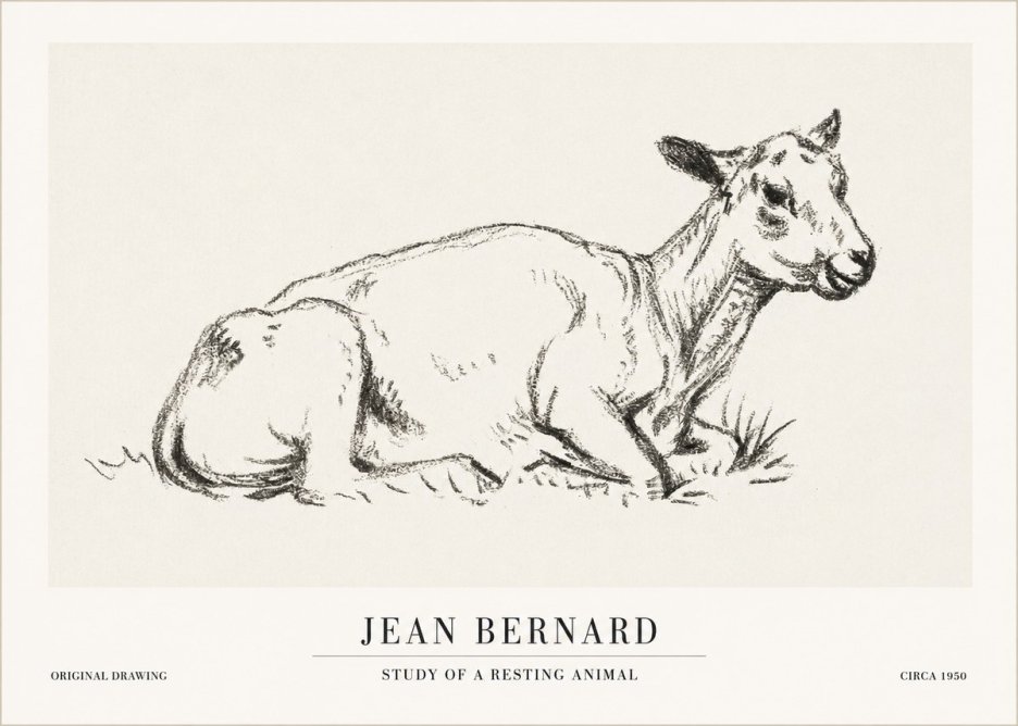 Jean Bernard Study of a Resting Animal No1 - Poszter