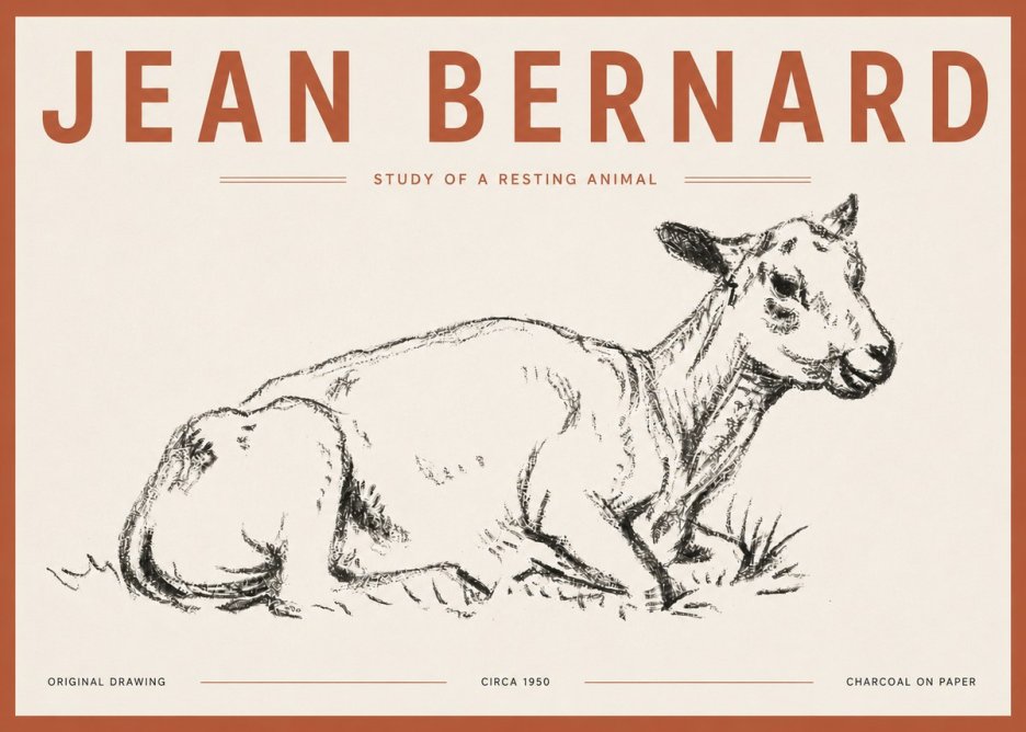 Jean Bernard Study of a Resting Animal No5 - Poszter