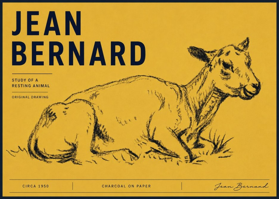 Jean Bernard Study of a Resting Animal No6 - Poszter