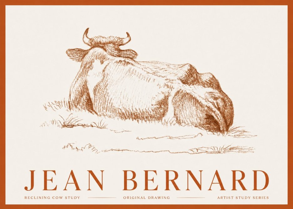 Jean Bernard Reclining Cow Study No3 - Poszter