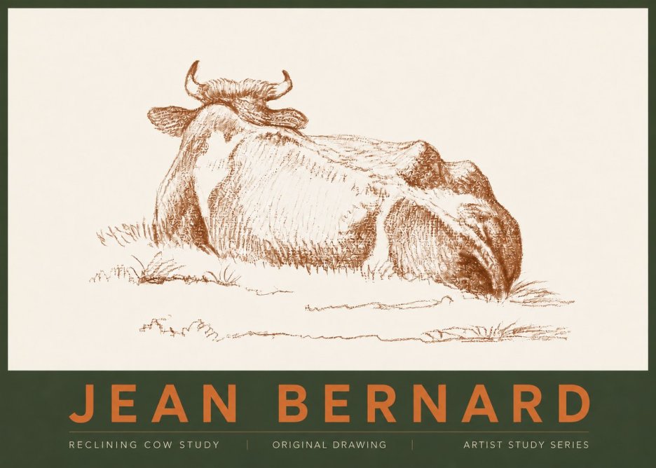Jean Bernard Reclining Cow Study No4 - Poszter