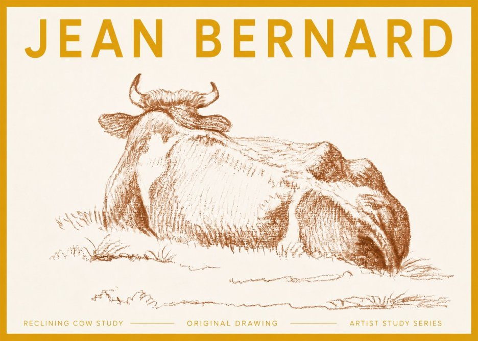 Jean Bernard Reclining Cow Study No5 - Poszter
