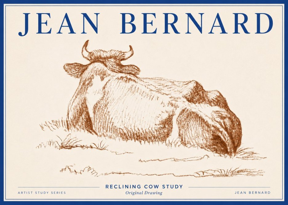 Jean Bernard Reclining Cow Study No6 - Poszter