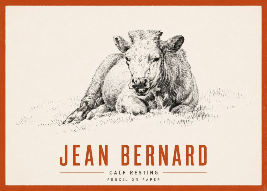 Jean Bernard Calf Resting No2 - Poszter