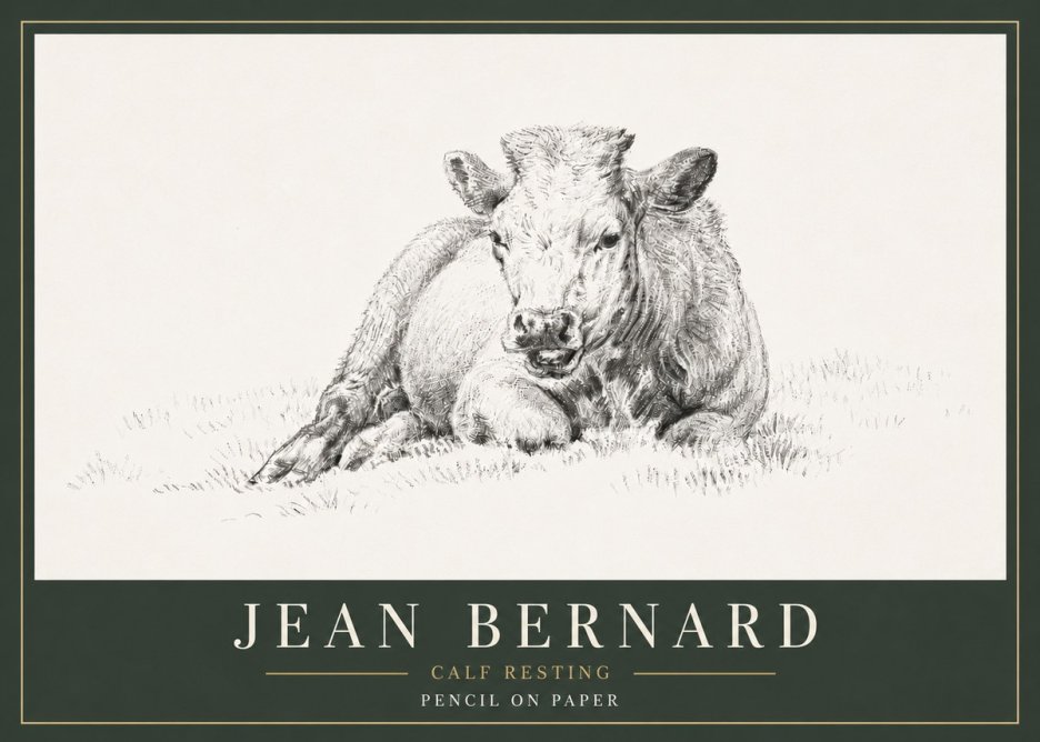 Jean Bernard Calf Resting No6 - Poszter
