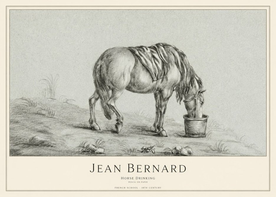 Jean Bernard Horse Drinking No1 - Poszter