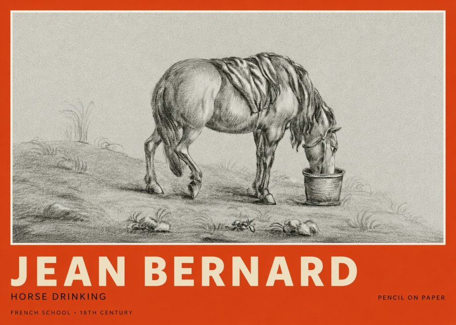 Jean Bernard Horse Drinking No2 - Poszter
