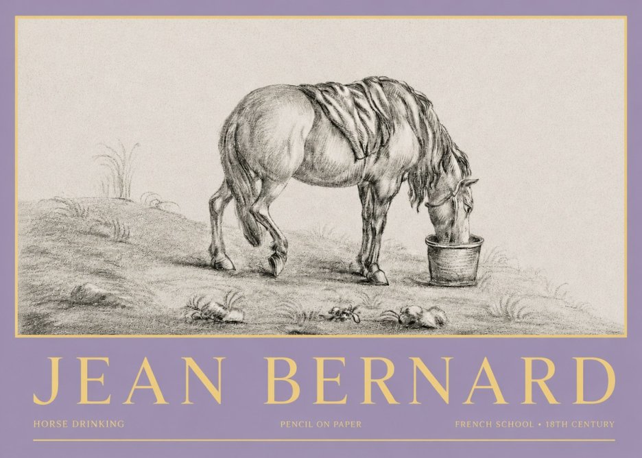 Jean Bernard Horse Drinking No3 - Poszter