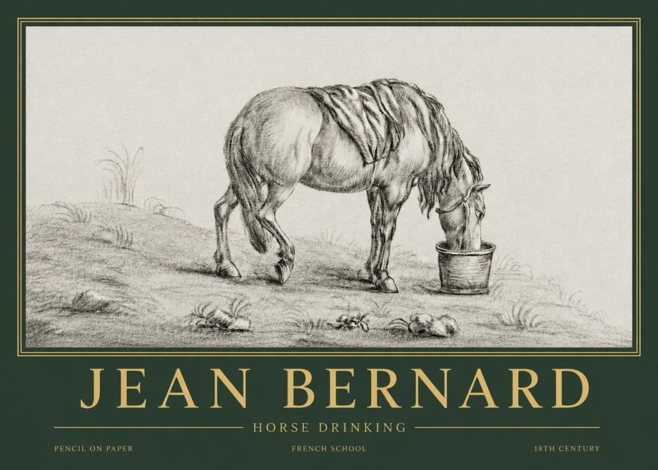 Jean Bernard Horse Drinking No4 - Poszter
