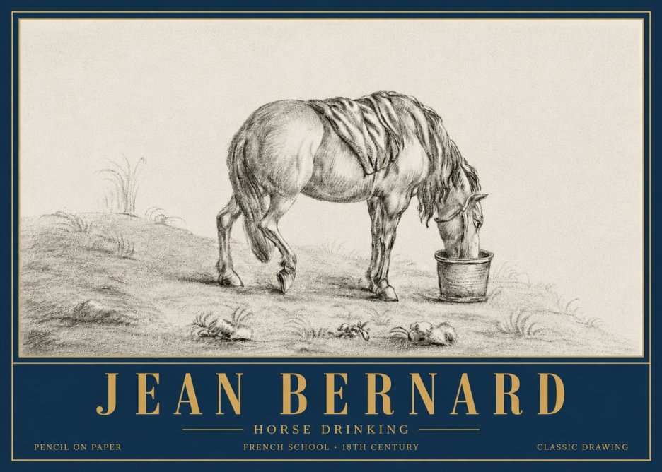 Jean Bernard Horse Drinking No6 - Poszter