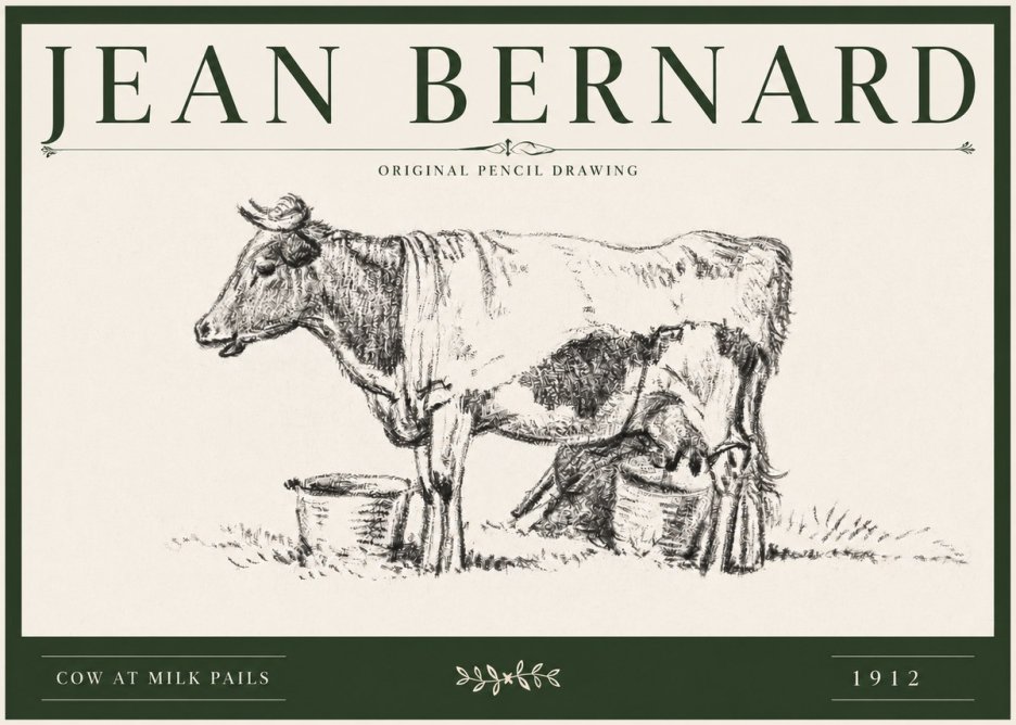 Jean Bernard Cow at Milk Pails No3 - Poszter