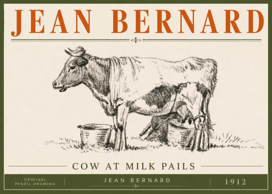 Jean Bernard Cow at Milk Pails No6 - Poszter