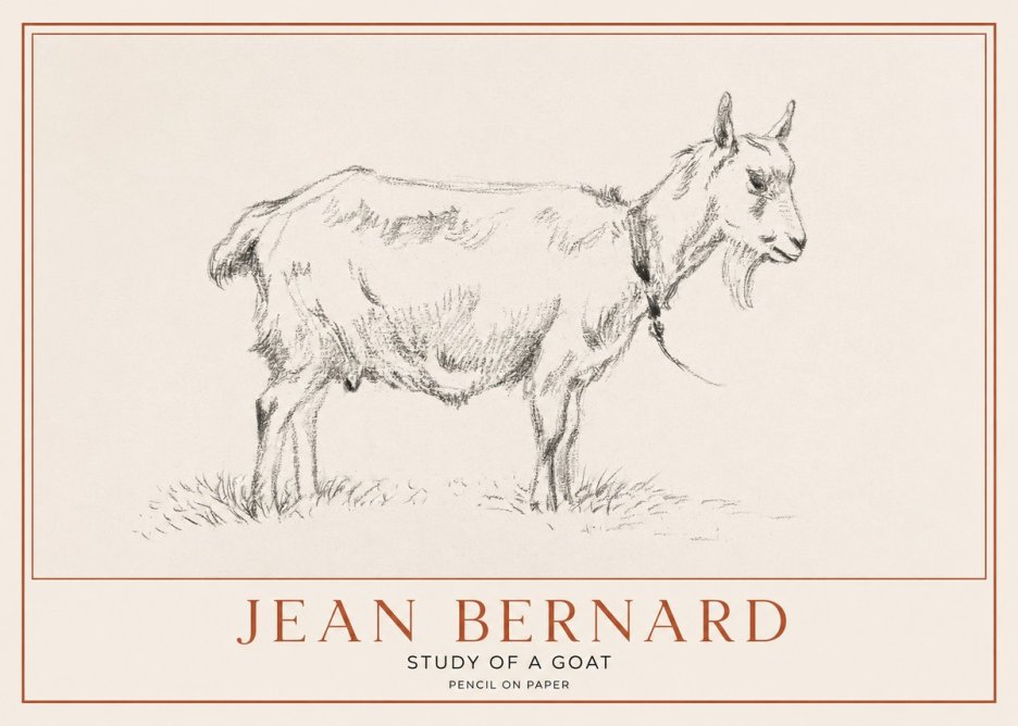 Jean Bernard Study of a Goat III No1 - Poszter