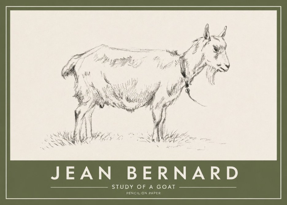 Jean Bernard Study of a Goat III No2 - Poszter