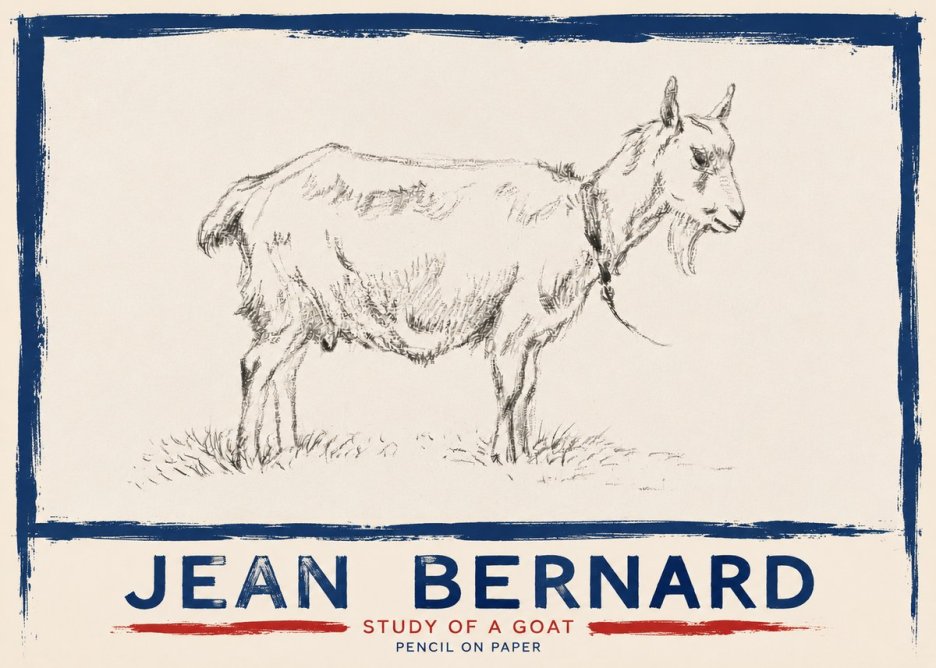Jean Bernard Study of a Goat III No4 - Poszter