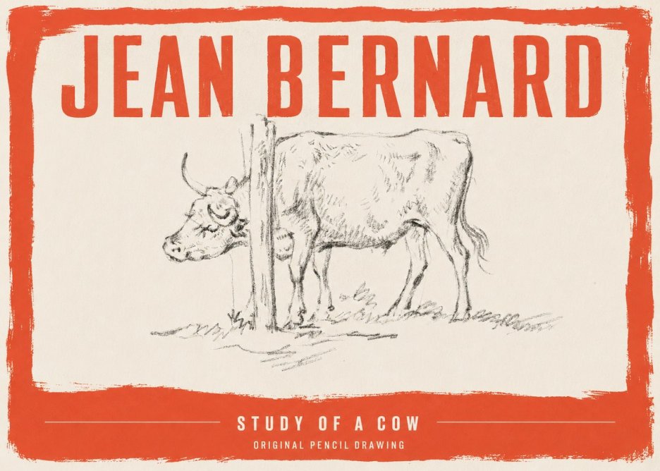 Jean Bernard Study of a Cow VII No3 - Poszter