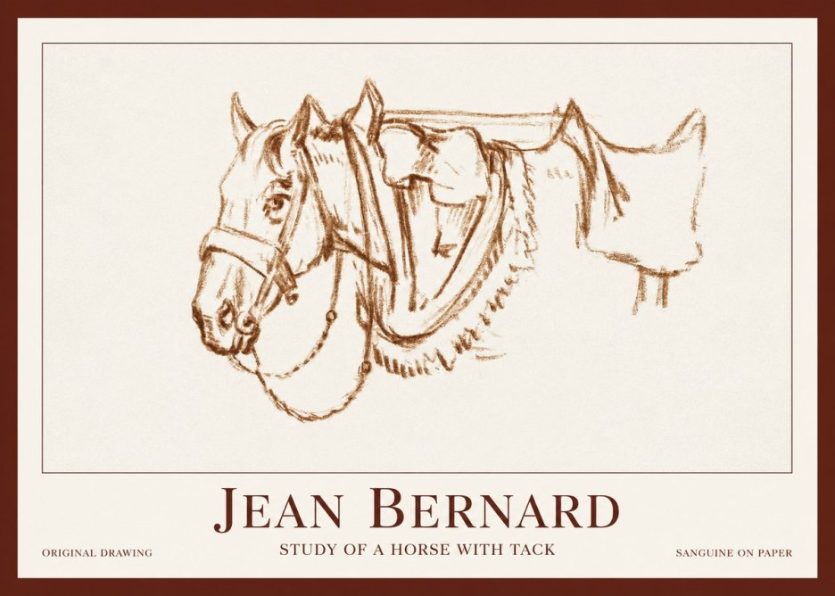 Jean Bernard Study of a Horse VII No2 - Poszter