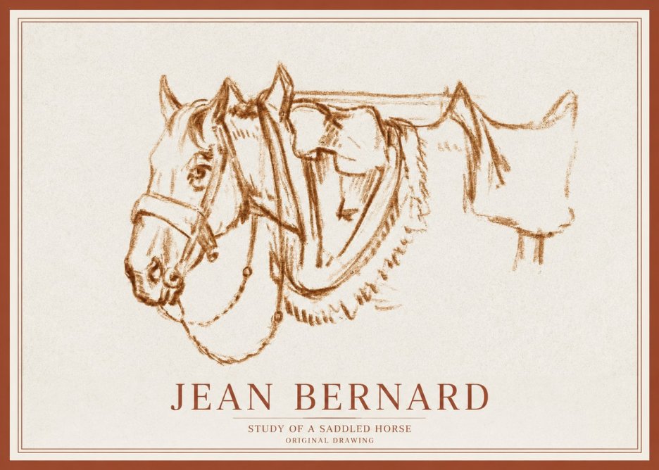 Jean Bernard Study of a Horse VII No3 - Poszter