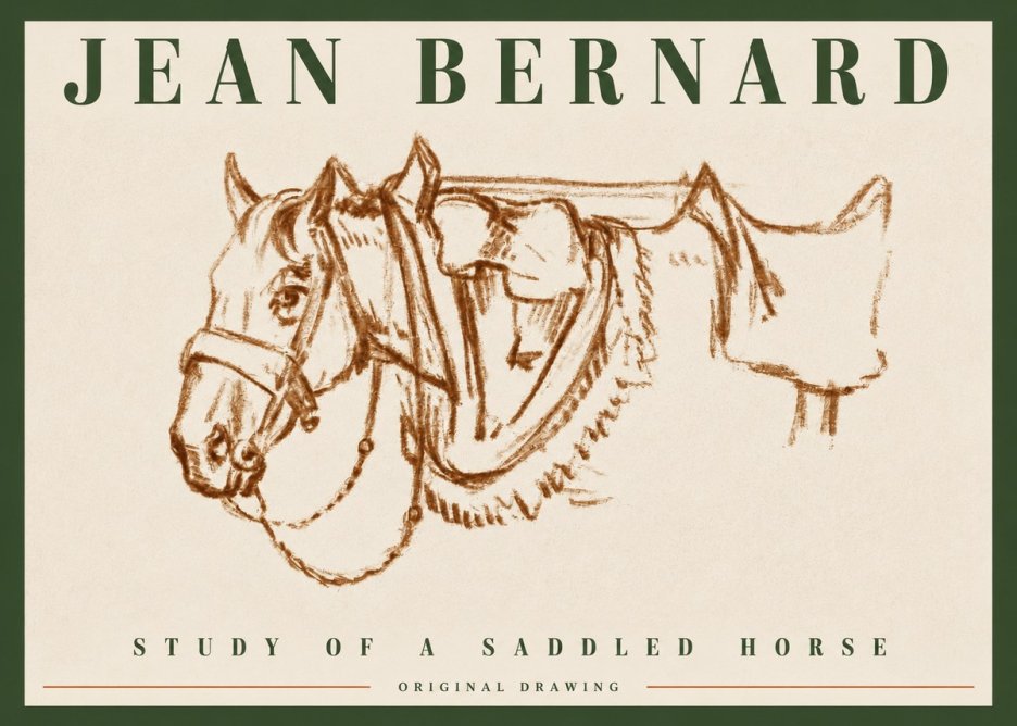 Jean Bernard Study of a Horse VII No4 - Poszter