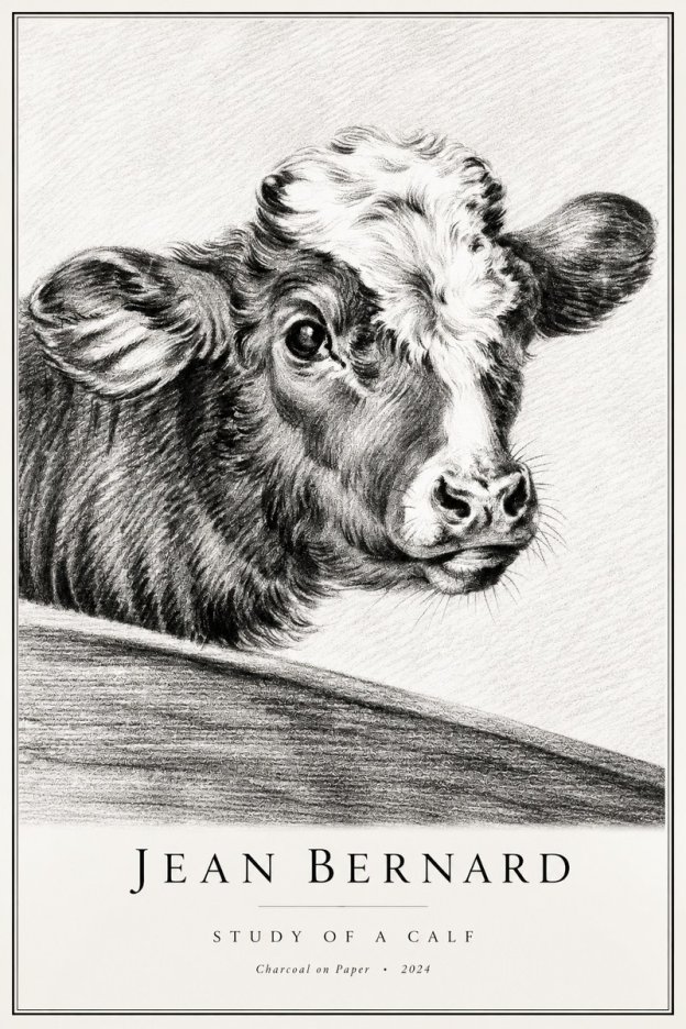Jean Bernard Study of a Calf II No2 - Poszter