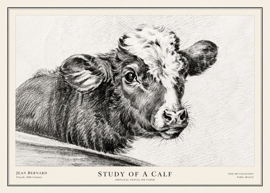 Jean Bernard Study of a Calf II No3 - Poszter