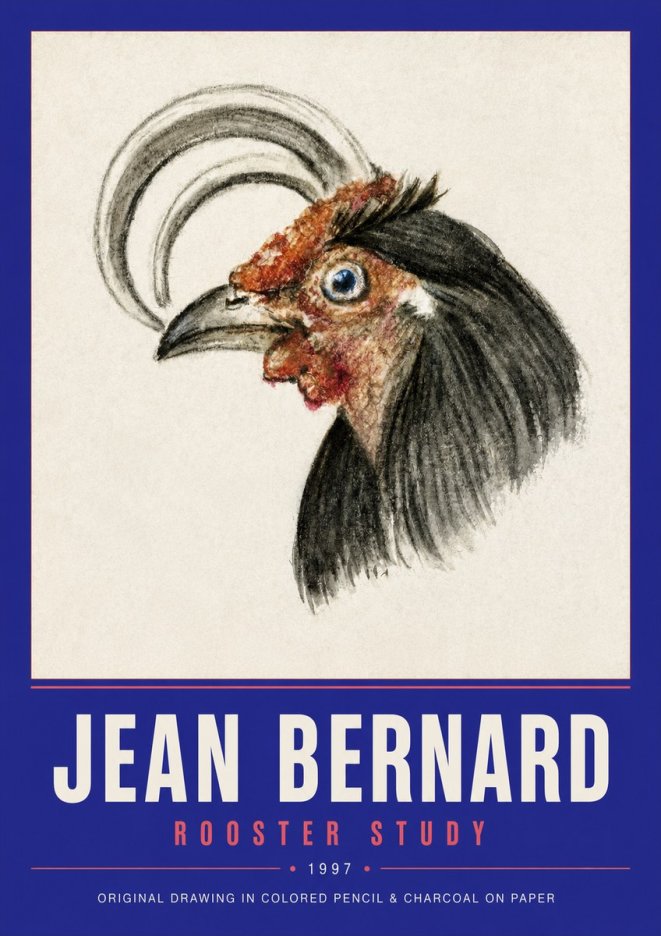 Jean Bernard Rooster Study No2 - Poszter