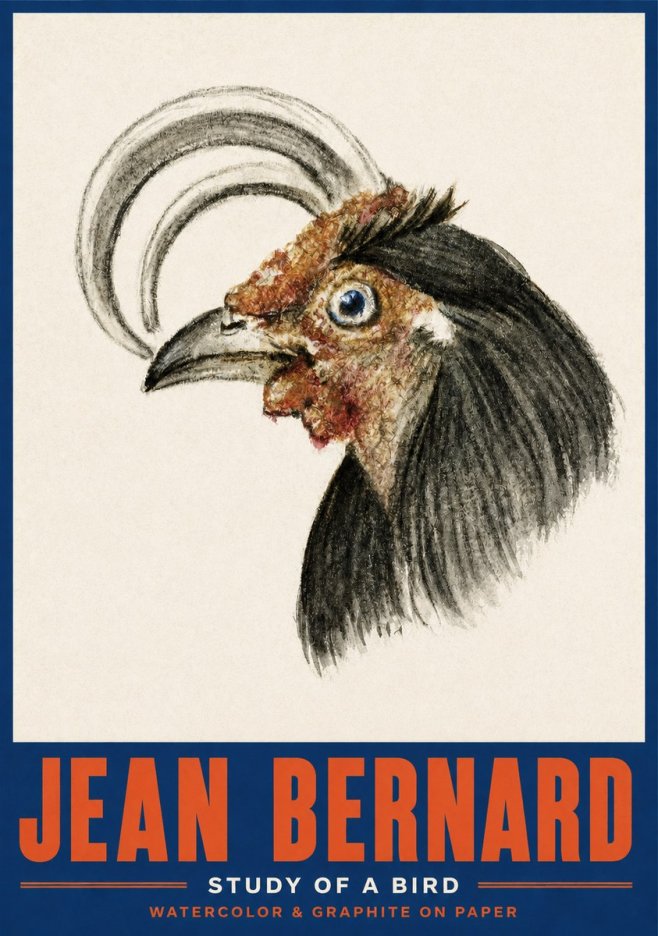 Jean Bernard Rooster Study No4 - Poszter