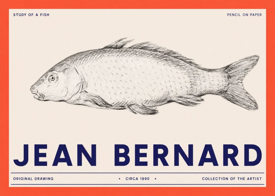 Jean Bernard Study of a Fish III No2 - Poszter