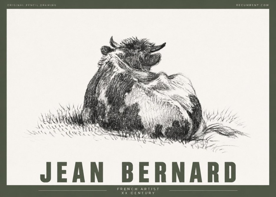 Jean Bernard Resting Highland Cow No4 - Poszter