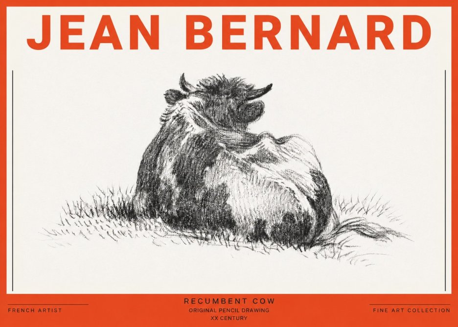 Jean Bernard Resting Highland Cow No5 - Poszter