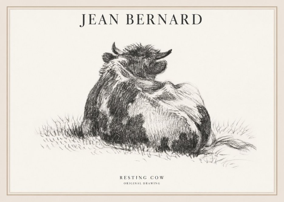 Jean Bernard Resting Highland Cow No6 - Poszter