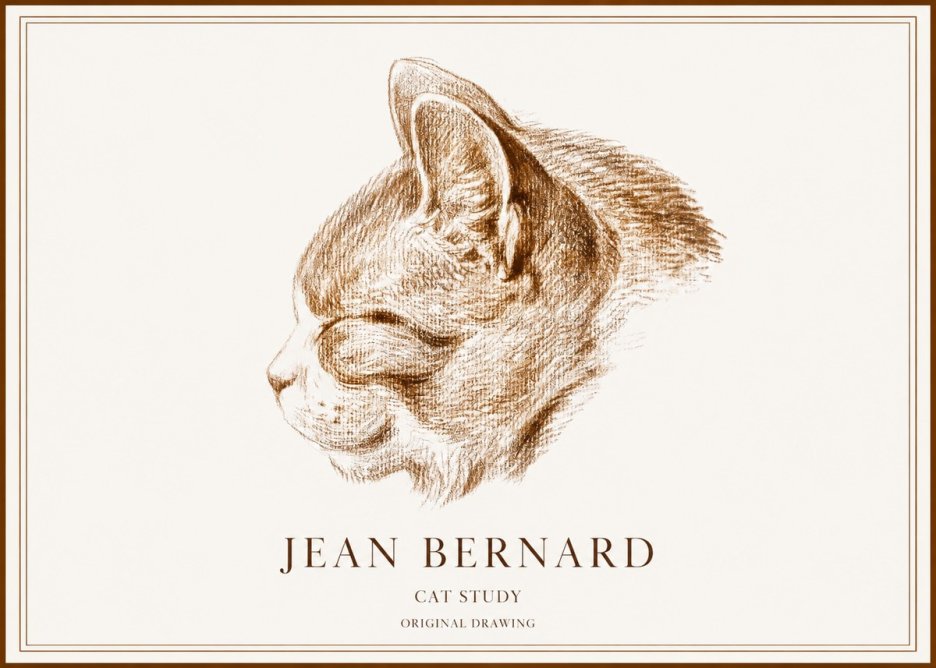 Jean Bernard Cat Study VI No1 - Poszter