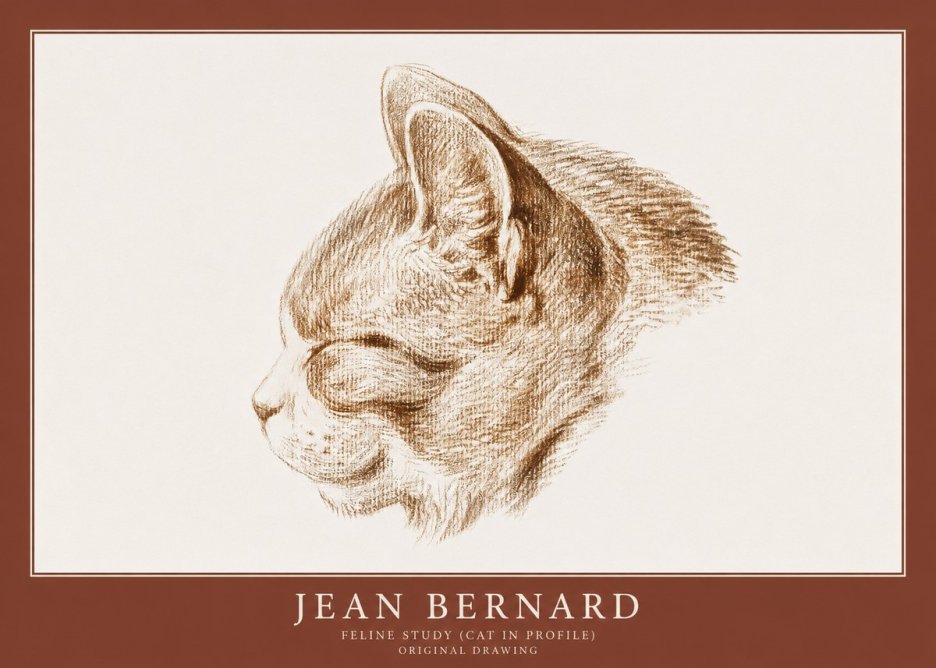 Jean Bernard Cat Study VI No2 - Poszter