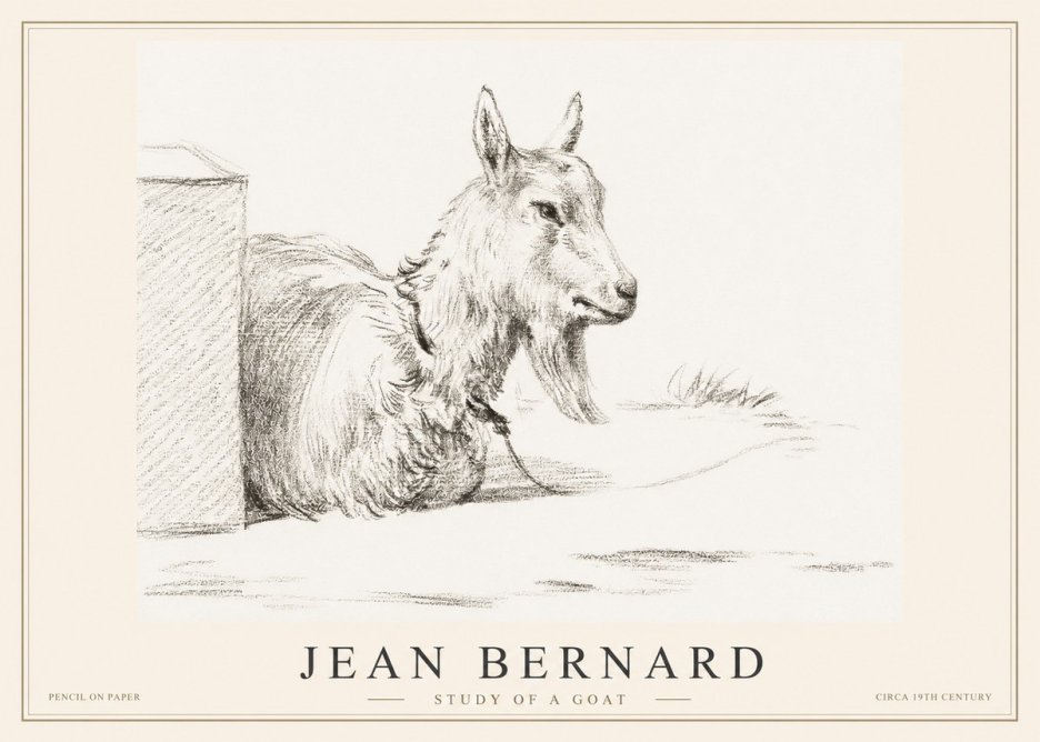 Jean Bernard Study of a Goat IV No2 - Poszter