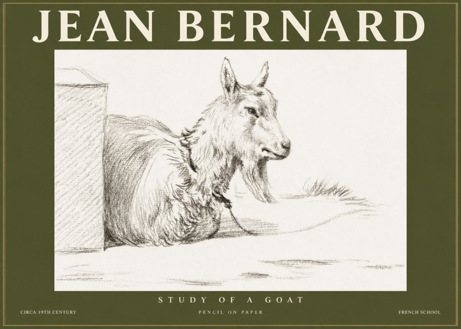Jean Bernard Study of a Goat IV No3 - Poszter