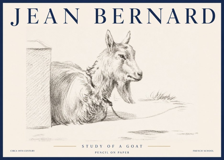 Jean Bernard Study of a Goat IV No5 - Poszter