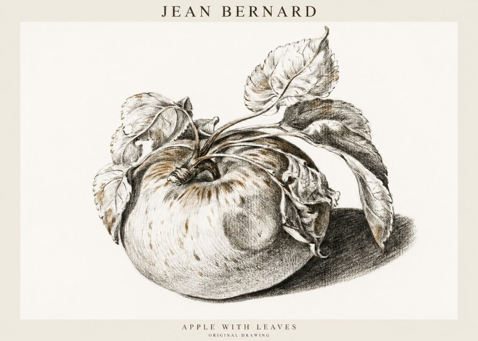Jean Bernard Apple with Leaves No1 - Poszter