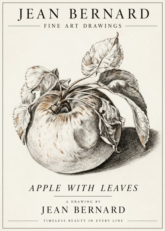 Jean Bernard Apple with Leaves No3 - Poszter