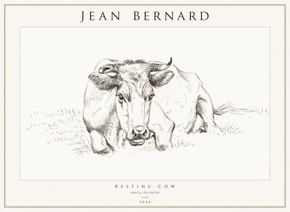 Jean Bernard Resting Cow II No1 - Poszter
