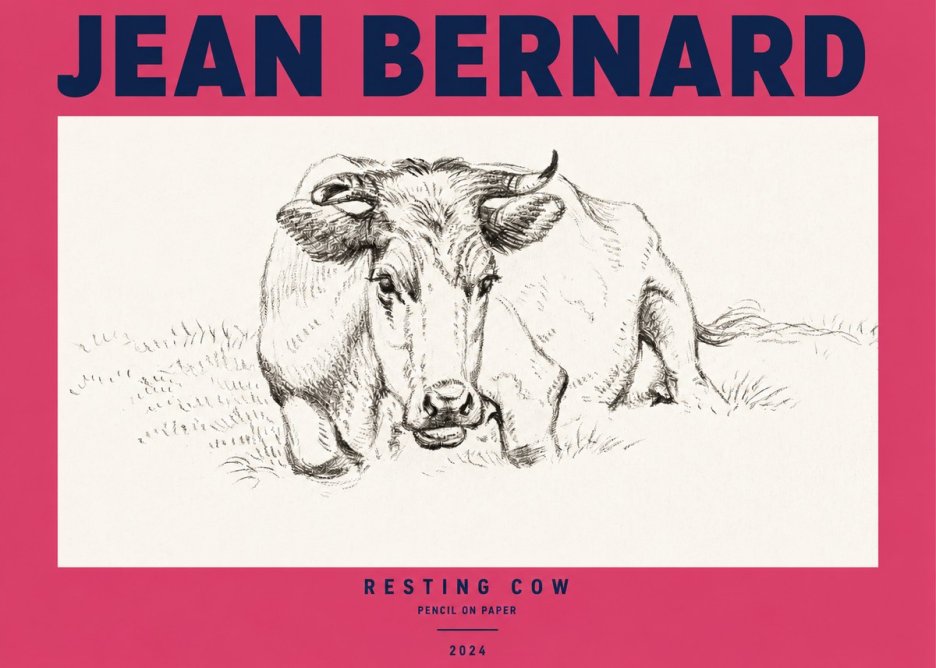 Jean Bernard Resting Cow II No2 - Poszter