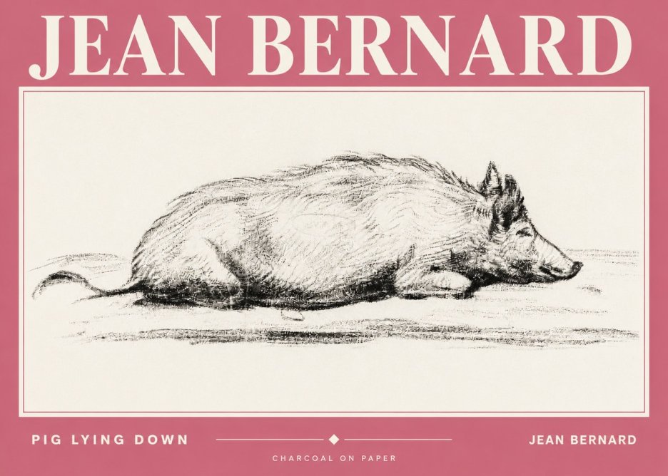 Jean Bernard Resting Pig I No4 - Poszter