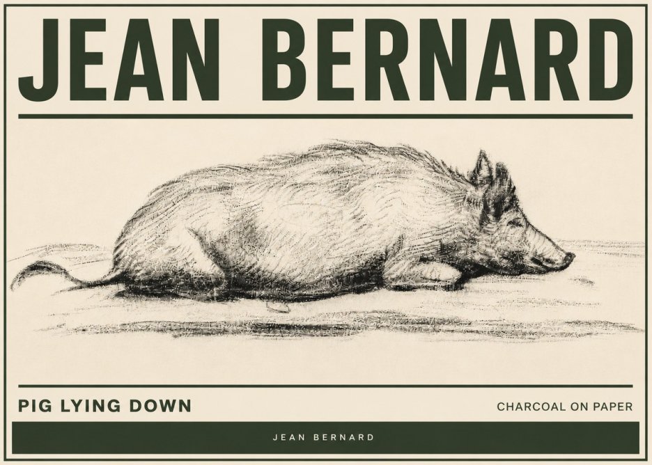 Jean Bernard Resting Pig I No5 - Poszter