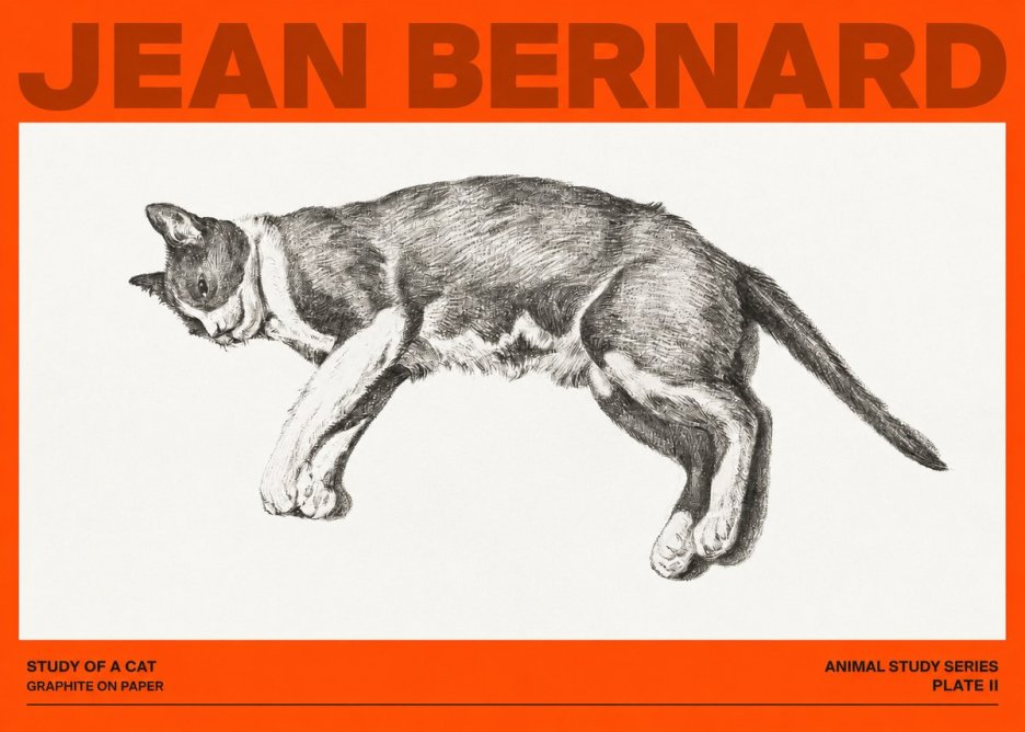 Jean Bernard Cat Study VII No4 - Poszter